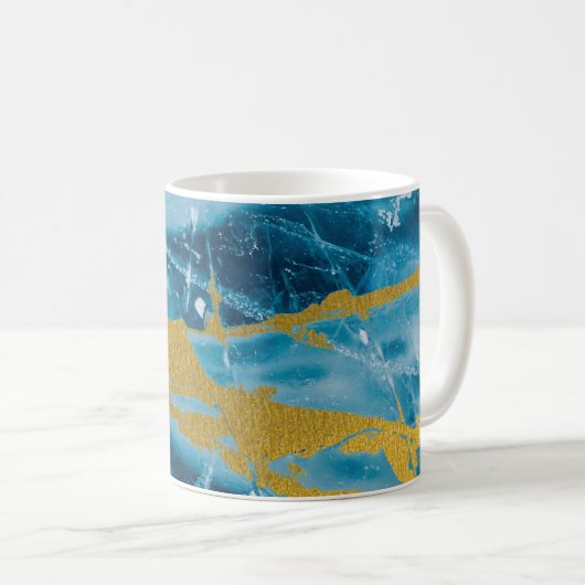 Mug Géode Agate Gemstone Blue et Gold (Devant droit)