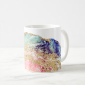 Mug *~* Géode Aquarelle Agate Gold Parties scintillant (Devant droit)