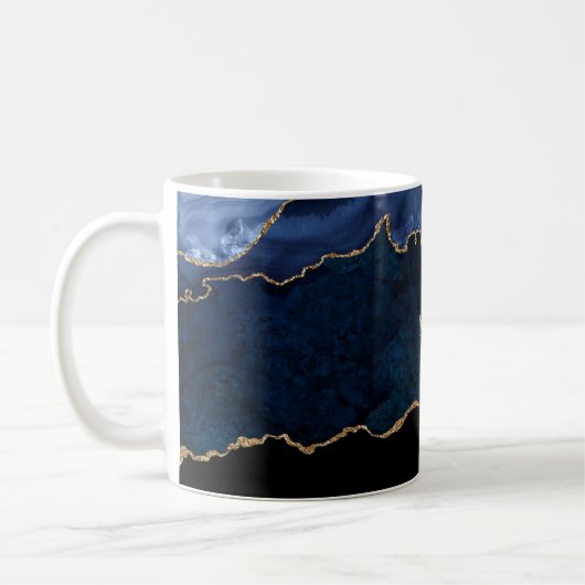 Mug Géode Bleu Doré (Gauche)