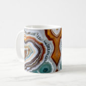 Mug Géode d'agate orange terre cuite blanc noir bleu (Devant gauche)