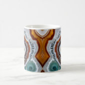 Mug Géode d'agate orange terre cuite blanc noir bleu (Centre)