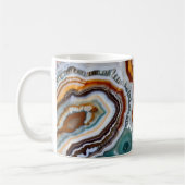 Mug Géode d'agate orange terre cuite blanc noir bleu (Gauche)