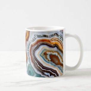 Mug Géode d'agate orange terre cuite blanc noir bleu