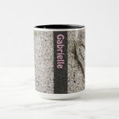 Mug Géologie romantique Coeur dans le sable avec nom (Centre)
