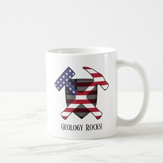 Mug "Geology Rocks" Drapeau américain Crossed Hammer L (Droite)
