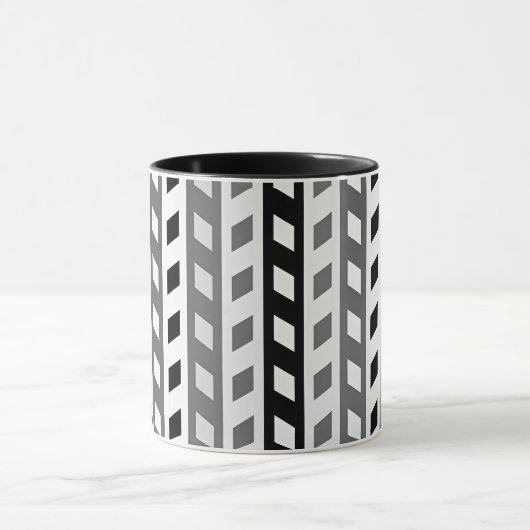 Mug Geometric Design, gray, black, white, (Centre)