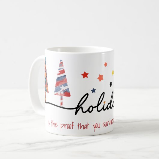 Mug Geometric Holiday Trees with Witty Subline (Devant gauche)