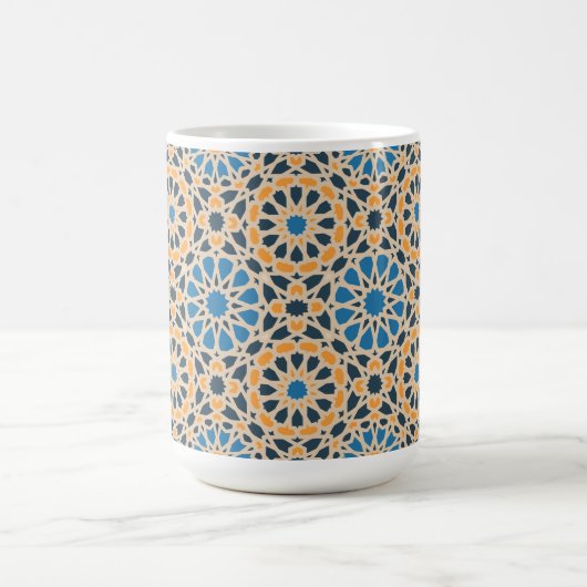 Mug Geometric Moroccan Tile & Orange Pattern (Centre)