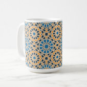 Mug Geometric Moroccan Tile & Orange Pattern (Devant gauche)