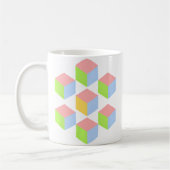 Mug Geometric Pastel Isometric Optical Illusion Cube (Gauche)