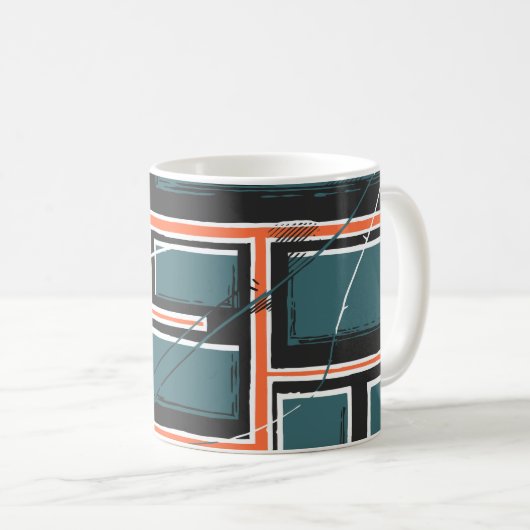 Mug Geometric Pathways with Abstract Brush Strokes (Devant droit)