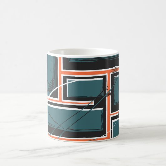 Mug Geometric Pathways with Abstract Brush Strokes (Centre)