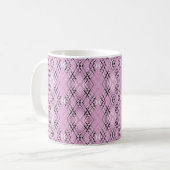 Mug Geometric pattern retro pink diamonds (Devant gauche)