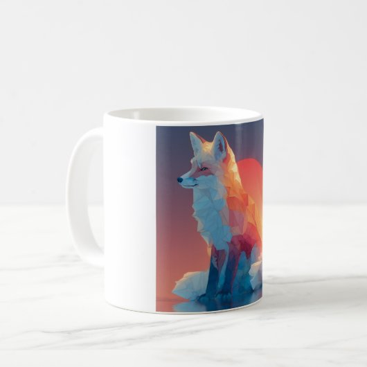 Mug Geometric Wolf Silhouette |Modern Polygon Wildlife (Devant gauche)