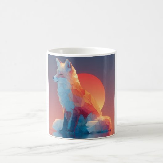 Mug Geometric Wolf Silhouette |Modern Polygon Wildlife (Centre)