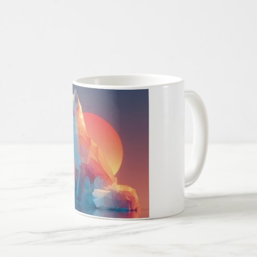 Mug Geometric Wolf Silhouette |Modern Polygon Wildlife (Devant droit)