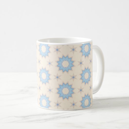 Mug Géométrie Blue Starburst (Devant droit)