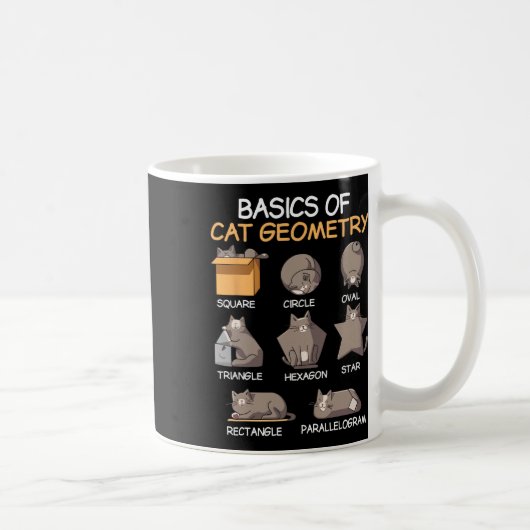 Mug Géométrie de chat Math drôle de cadeaux de chat po (Droite)