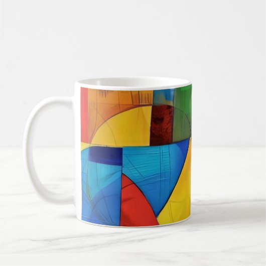 Mug Géométrie de couleur ludique (Gauche)