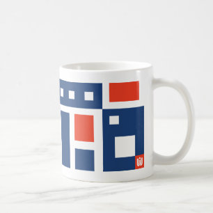Mug Géométrie de mode amusante en rouge, blanc et bleu