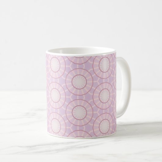 Mug Géométrie de soleil levant lavande (Devant droit)