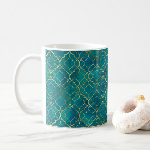 Mug Géométrie Émeraude Dorée