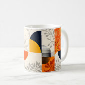 Mug Géométrie moderne rétro avec éléments floraux (Devant droit)
