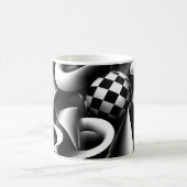 Mug Géométrie monochrome hypnotique – Illusion optique (Centre)