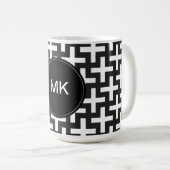 Mug Géométrie noir et blanc (Devant droit)