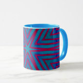 Mug Géométrie rouge étoile et bleu (Devant droit)