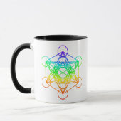 Mug Géométrie sacrée Cube de Metatron en couleurs arc- (Gauche)