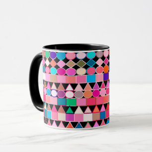 Mug Géométrie Tribale moderne, couleurs de bijoux sur 