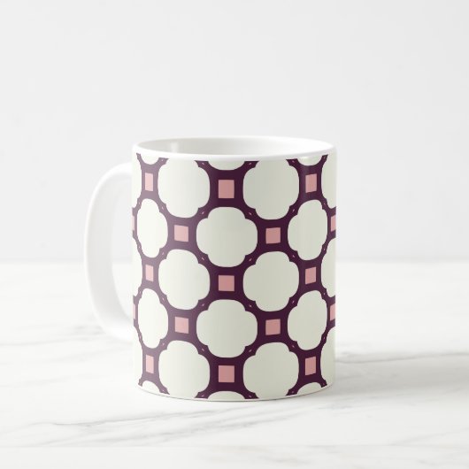 Mug Géométrique 009 neutre et rose (Devant gauche)