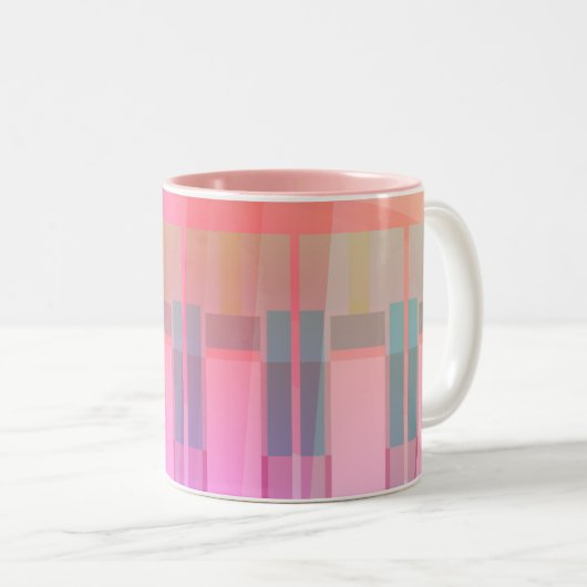 Mug géométrique Abstrait rose (Devant droit)