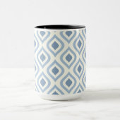 Mug géométrique Abstraite, bleu et blanc cassé (Centre)