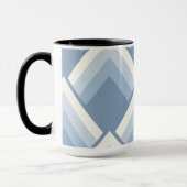 Mug géométrique Abstraite, bleu et blanc cassé 2 (Gauche)