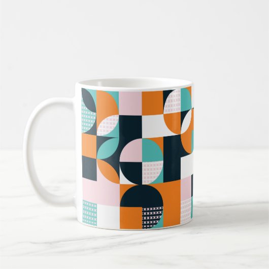 Mug Géométrique Abstraite : Effet 3D coloré. (Gauche)