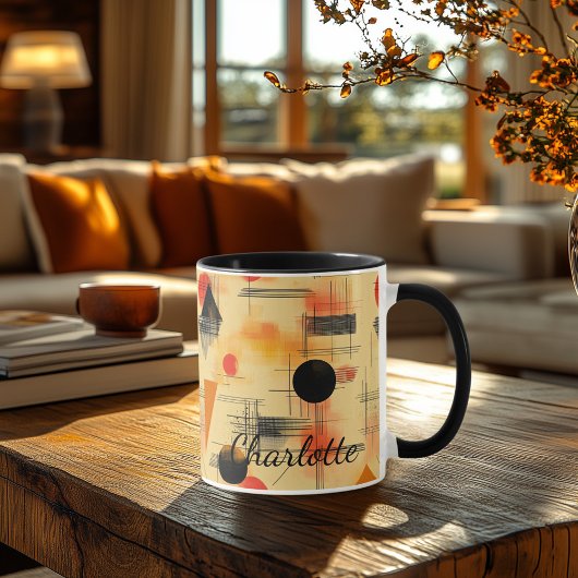 Mug géométrique automne Abstrait - Retro personnal