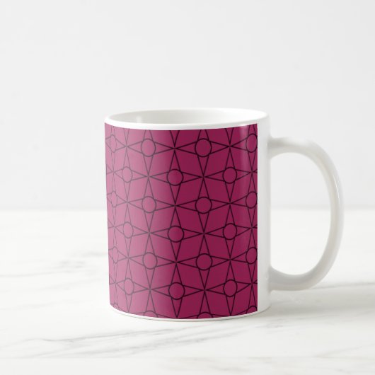 Mug géométrique Funk vintage, Magenta (Droite)
