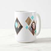 Mug Géométrique moderne 2 Photo Diamant avec Monogramm (Devant droit)