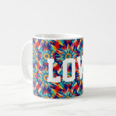 Mug Géométrique Multicolore Énergique et Psychédélique (Devant gauche)