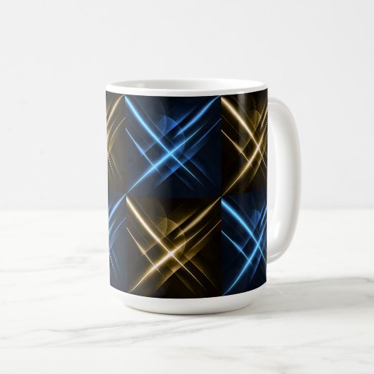 Mug Géométrique Néon Futuriste (Devant droit)