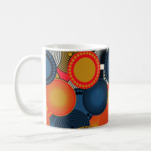 Mug Géométrique rétro : Cercles d'or Harmonie
