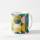 Mug Géométrique rétro : motif vintage moderne. (Devant droit)