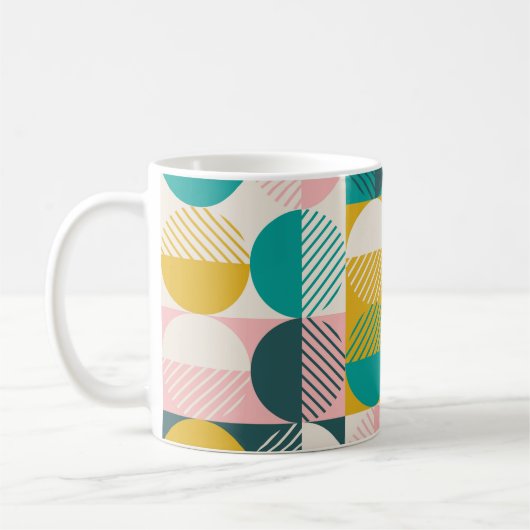 Mug Géométrique rétro : motif vintage moderne. (Gauche)