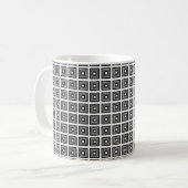 Mug géométrique rétro, noir et blanc (Devant gauche)