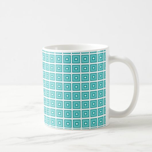 Mug géométrique rétro, Turquoise (Droite)