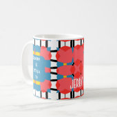 Mug Géométrique rouge, bleu et jaune (Devant gauche)