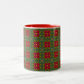 Mug géométrique rouge et vert rétro (Centre)
