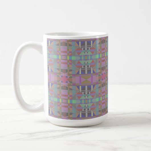 Mug Géométrique vert violet rose (Gauche)